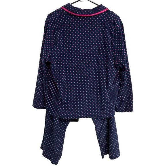 Bay Studio Womens Polka Dot Pajama Set L Polyester Navy Pink - Picture 2 of 11